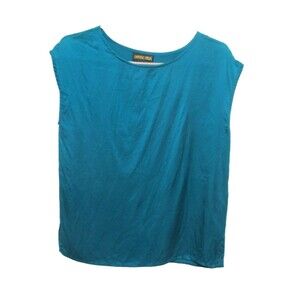 ROYAL SILK 100% Silk Teal Blue Sleeveless Top Tank Cami Size S/M Petite